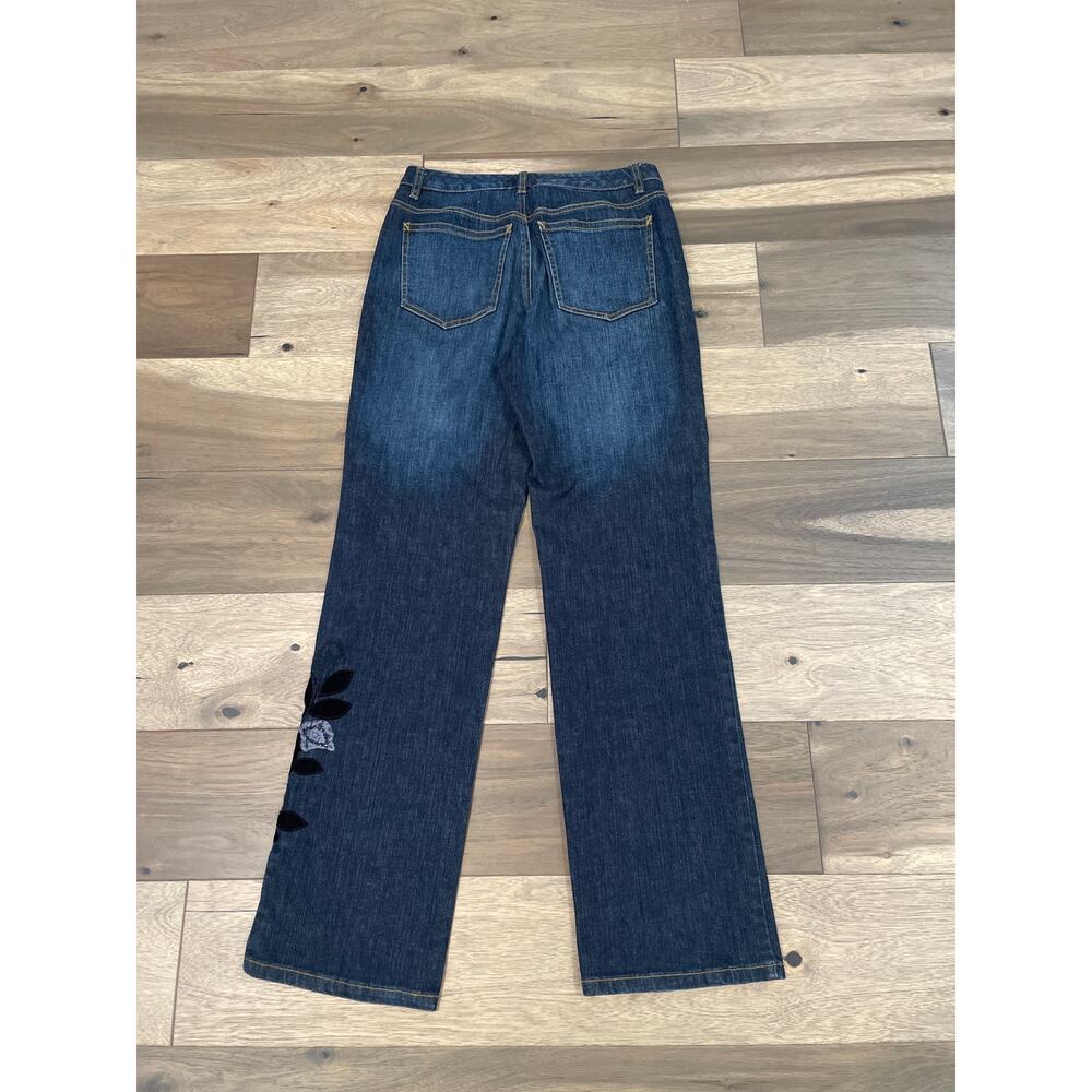 Talbots Size 4 Dark Wash Stretch Jeans Embroidered Floral Women’s - Picture 9 of 9